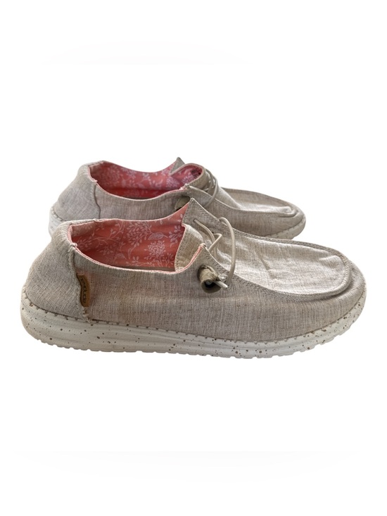 Hey Dude Shoes - Hey Dude Wendy Chambray Slip On Shoe Sneakers Lightweight White Nut Women’s 9